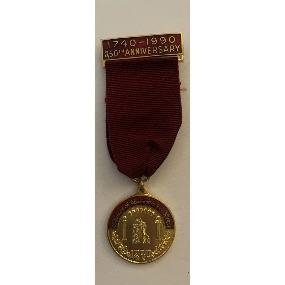 Lodge St Thomas of Aberbrothock No 40 250th Anniversary Medal Token Kirkwood K&S
